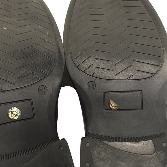 Stafford Oxford Dress Shoes Black Memory Foam Lace-Up Closed Square Toe Men's 11 - Picture 3 of 12